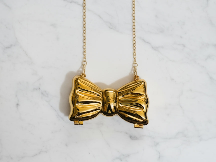 Acrylic Golden Mini Bow Clutch