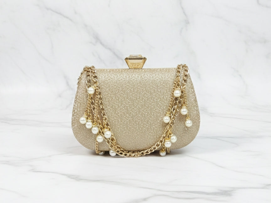 Golden Double Chain Clutch