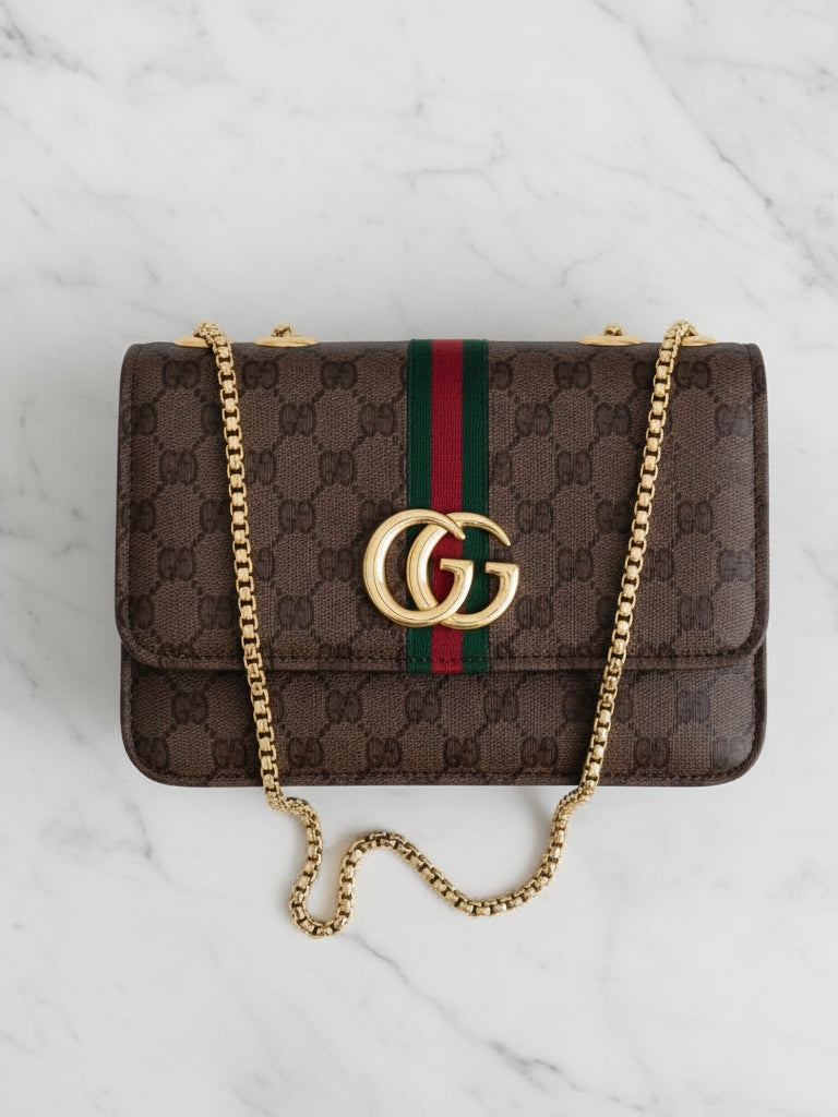 Chocolate Ophidia GG Supreme Shoulder bag