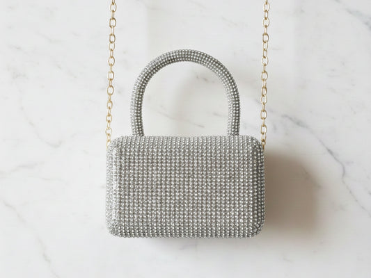 Silver Multi Mini Box Clutch