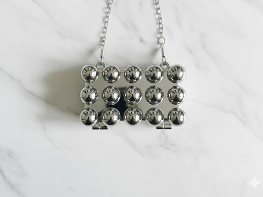 Acrylic Silver Mini Box Clutch