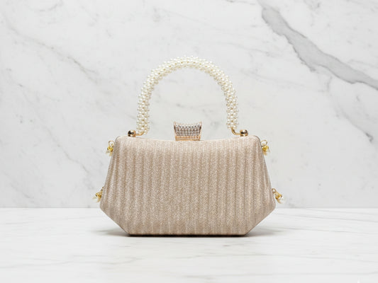 Golden Pearl Handle Clutch