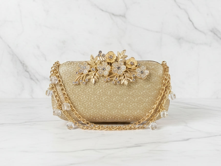 Golden Double Chain Clutch