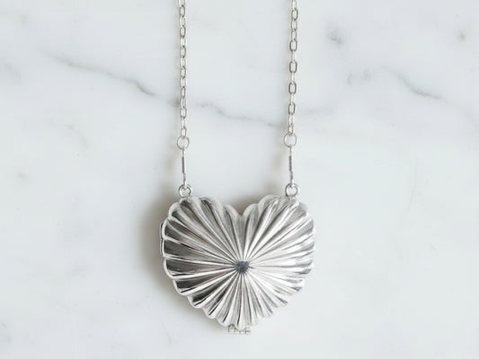 Metallic Silver Mini Heart Clutch