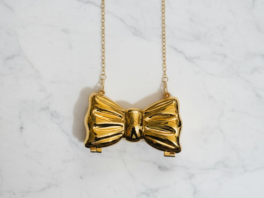 Acrylic Golden Mini Bow Clutch