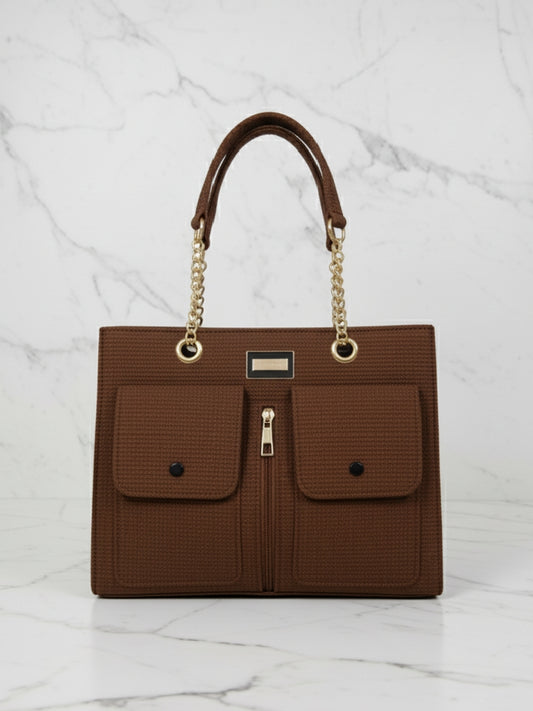 Chocolate Woven Tote Bag