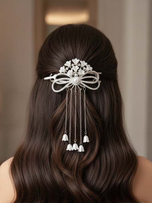 Silver Floral Hair Clipper