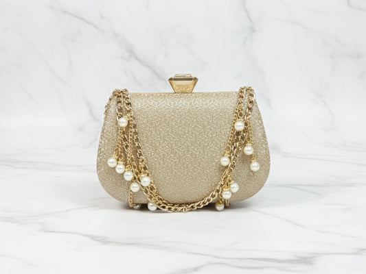 Golden Double Chain Clutch
