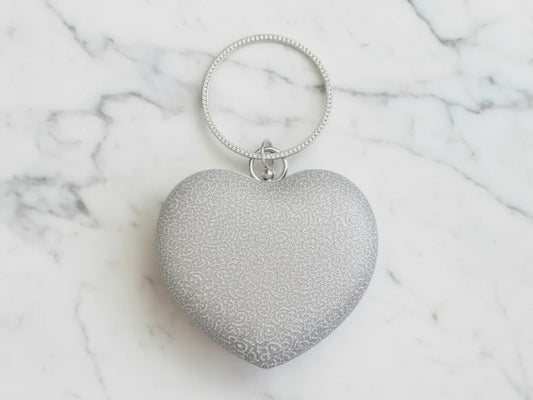 Silver Bangle mini Heart Clutch
