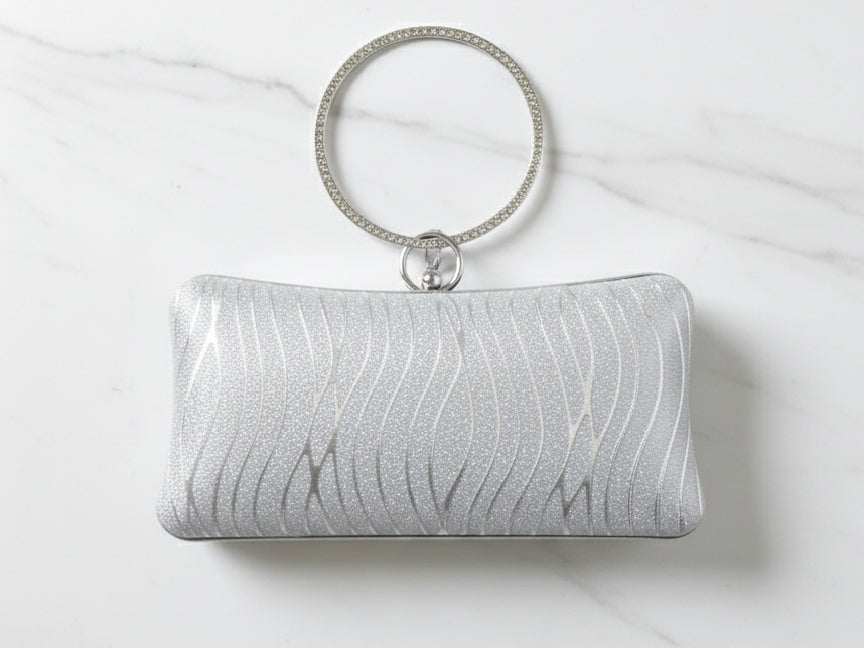 Silver Fancy Bangle Clutch