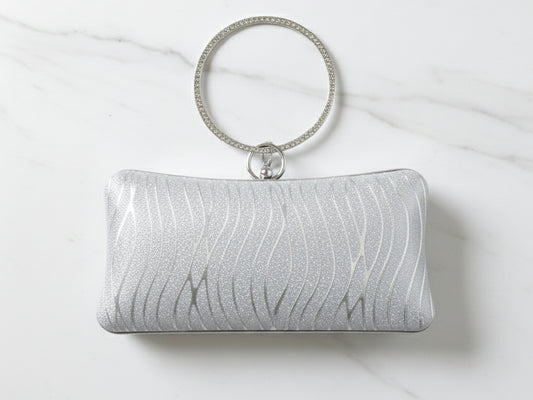 Silver Fancy Bangle Clutch