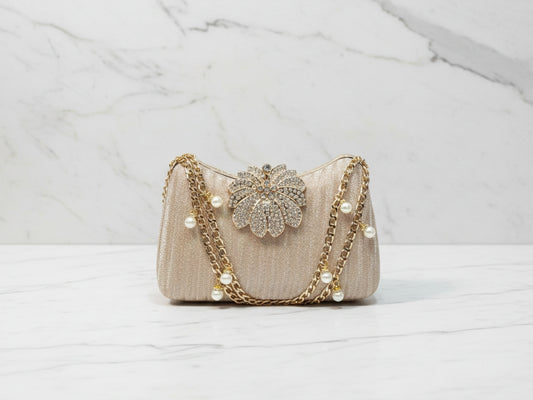 Golden Double Chain Clutch
