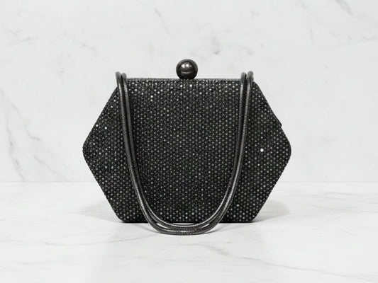 Black Rhinestone Double Side with Snake chain