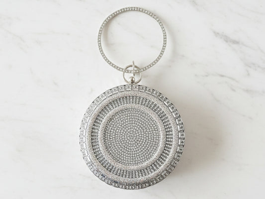 Silver Disc Fancy Bridal Clutch