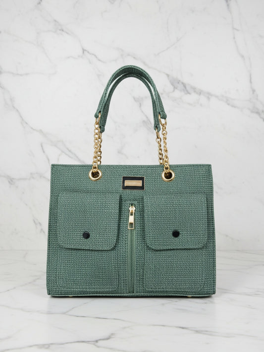 Mint Woven Tote Bag