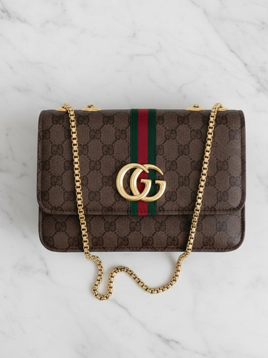 Chocolate Ophidia GG Supreme Shoulder bag