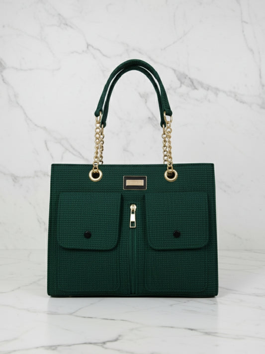 Green Woven Tote Bag