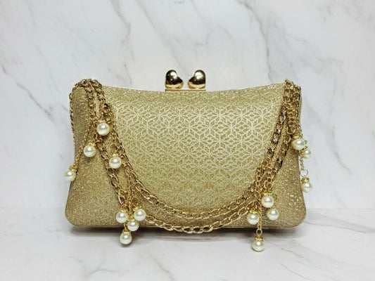 Golden Double Chain Clutch