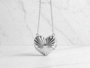 Acrylic Silver Mini Heart Clutch