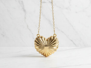 Acrylic Golden Mini Heart Clutch