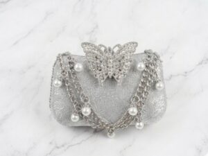 Silver Mini Butterfly Brooch clutch