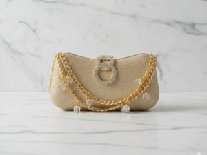Golden Double Chain Clutch