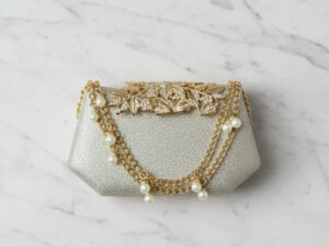 Golden Double Chain Leaf Clutch
