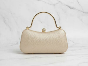Golden Double Handle Clutch