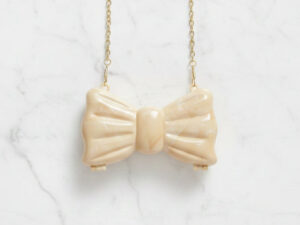 Champagne Mother-of-Pearl Mini Bow Clutch