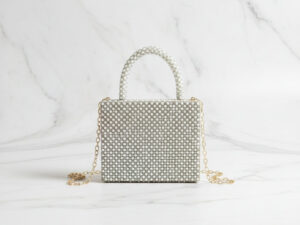 Silver Mini Box Clutch