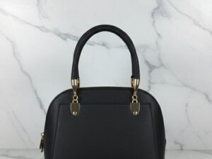 Small Black Domed Top-Handle Bag