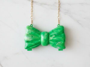 Emerald Malachite Mini Bow Clutch