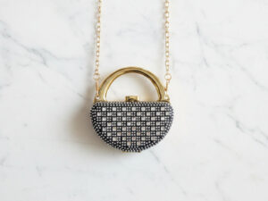 Black Mini Single Side Rhinestone Clutch