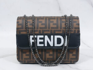 FF Monogram Print Flap Chain Shoulder Bag