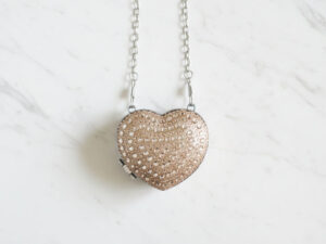 Rose Gold Mini Heart Single Side Rhinestone Clutch