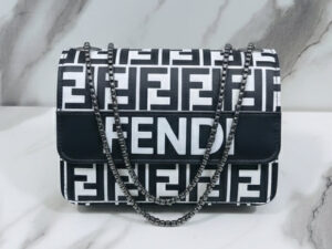 FF Monogram Print Flap Chain Shoulder Bag