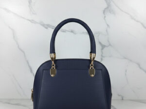 Small Blue Domed Top-Handle Bag