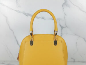 Small Mustard Domed Top-Handle Bag