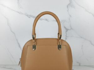 Small Tan Domed Top-Handle Bag