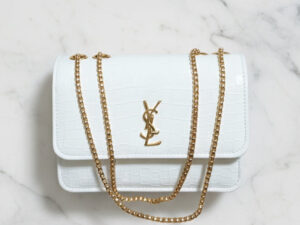 White Crocodile Faux Leather Boxy Bag