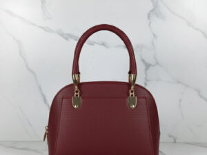 Small Maroon Domed Top-Handle Bag