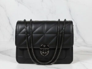 Black Quilted Flap Bag