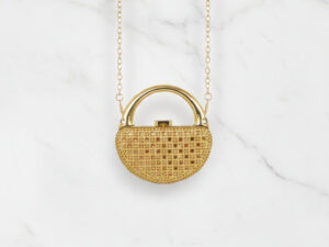 Golden Mini Single Side Rhinestone Clutch