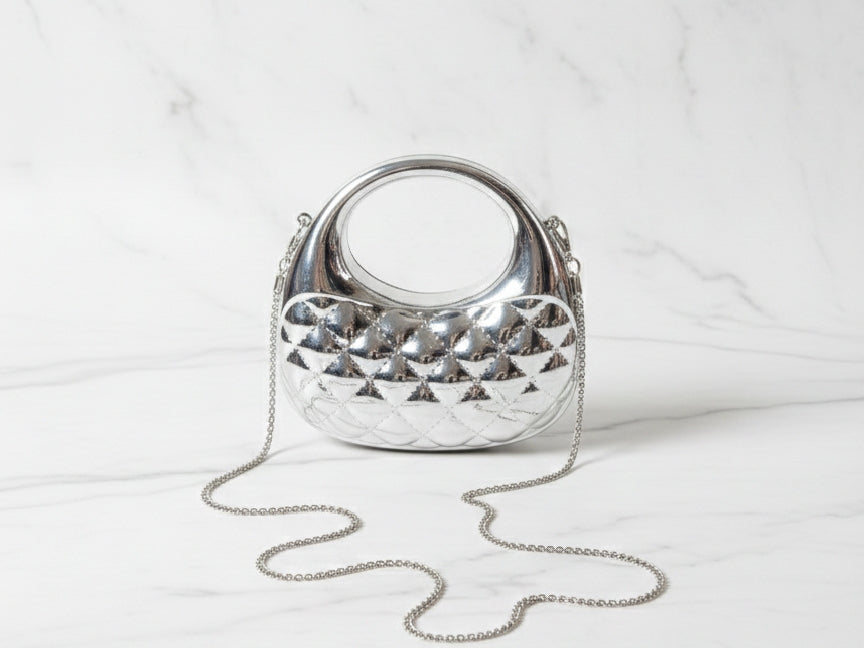 Acrylic Silver Mini Clutch