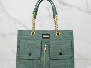 Mint Woven Tote Bag