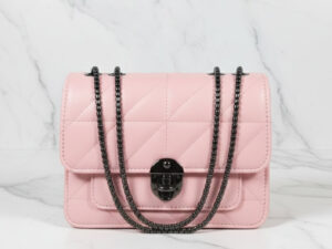 Pink Quilted Flap Bag