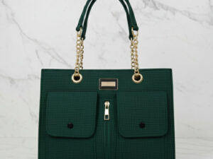 Green Woven Tote Bag