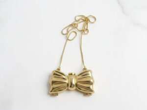 Acrylic Golden Mini Bow with mirror Clutch